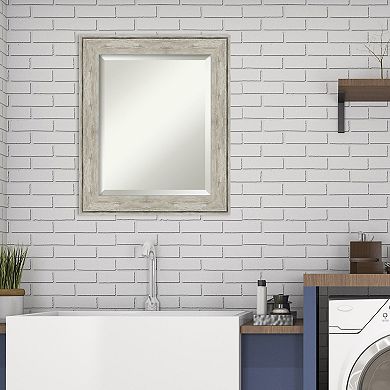 Amanti Art Crackled Metallic Framed Bathroom Vanity Wall Mirror