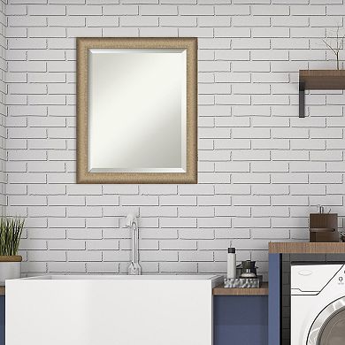 Amanti Art Elegant Brushed Framed Bathroom Vanity Wall Mirror