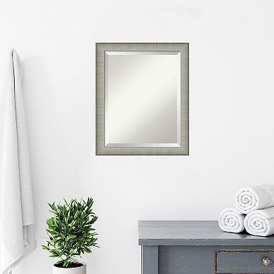 Amanti Art Elegant Brushed Framed Vanity Bathroom Wall Mirror
