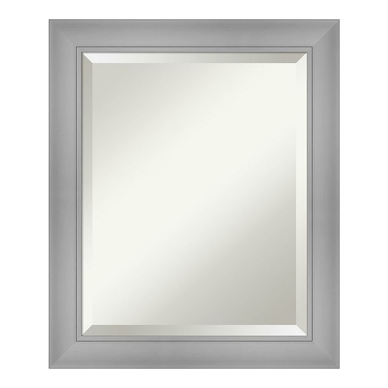 Amanti Art Flair Polished Framed Bathroom Vanity Wall Mirror, Silver, 40X28