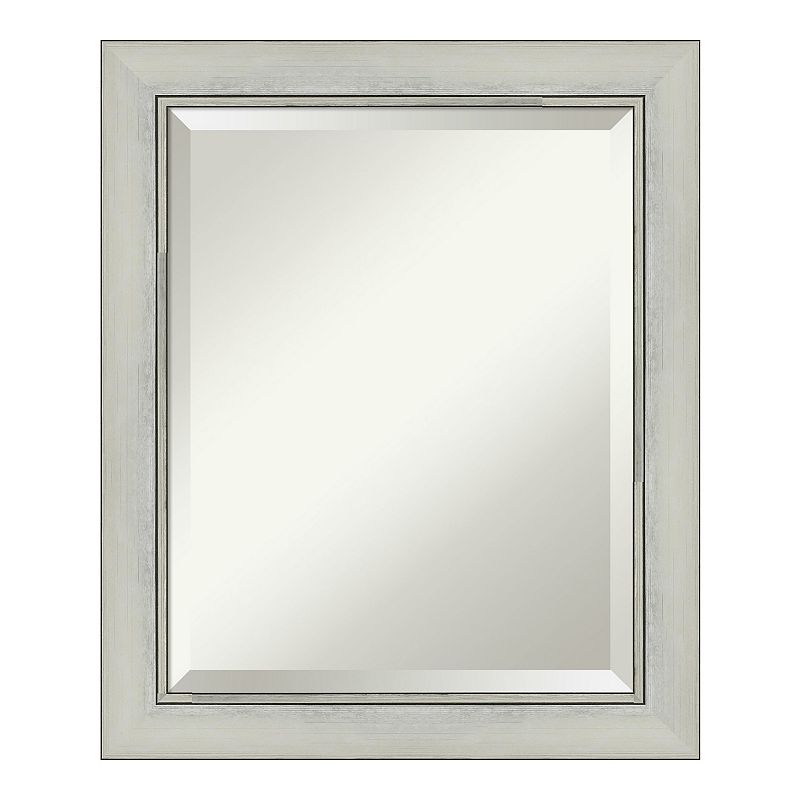 Amanti Art Flair Framed Bathroom Vanity Wall Mirror, Silver, 32X26