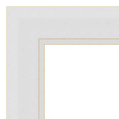 Amanti Art Flair Soft White Framed Bathroom Vanity Wall Mirror