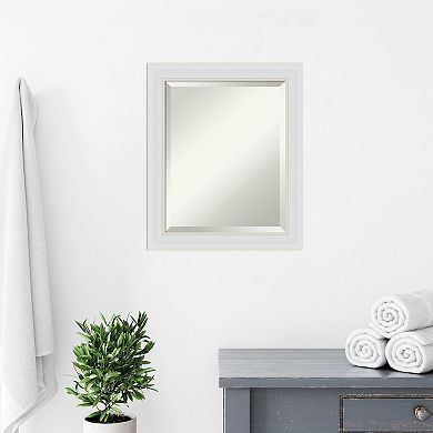 Amanti Art Flair Soft White Framed Bathroom Vanity Wall Mirror