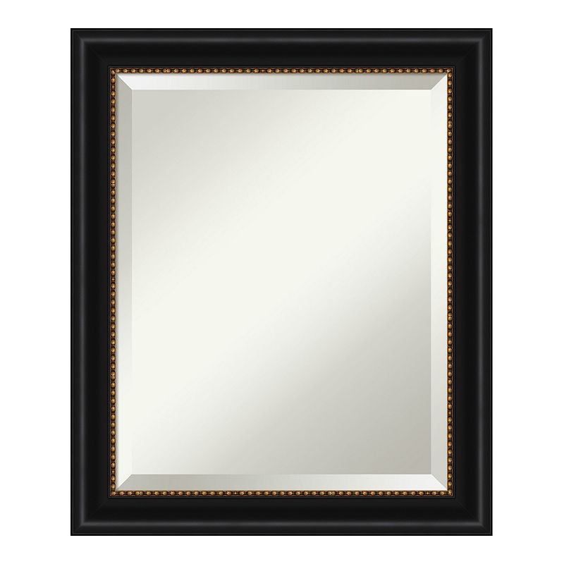 Amanti Art Manhattan Framed Bathroom Vanity Wall Mirror, Black, 22X28