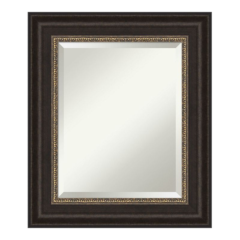 Amanti Art Paragon Framed Bathroom Vanity Wall Mirror, Brown, 35X29