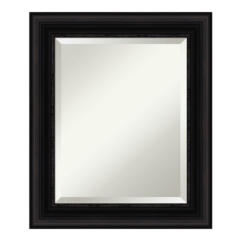Amanti Art Parlor Framed Bathroom Vanity Wall Mirror, Black, 24X30