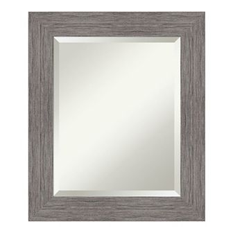 Amanti Art Pinstripe Plank Framed Bathroom Vanity Wall Mirror