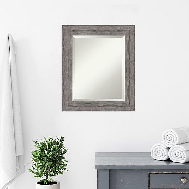 Amanti Art Pinstripe Plank Framed Bathroom Vanity Wall Mirror