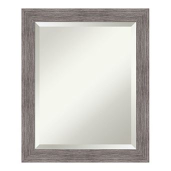 Amanti Art Plank Pinstripe Framed Bathroom Vanity Wall Mirror