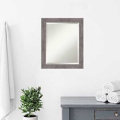 Amanti Art Plank Pinstripe Framed Bathroom Vanity Wall Mirror