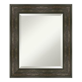 Amanti Art Rail Rustic Framed Bathroom Vanity Wall Mirror