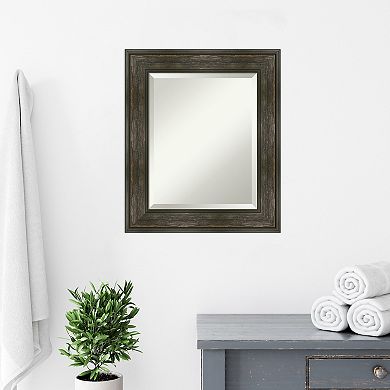 Amanti Art Rail Rustic Framed Bathroom Vanity Wall Mirror