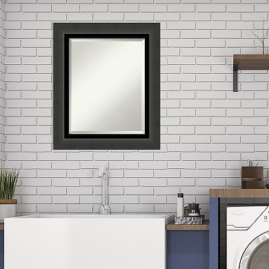 Amanti Art Tuxedo Black Framed Bathroom Vanity Wall Mirror
