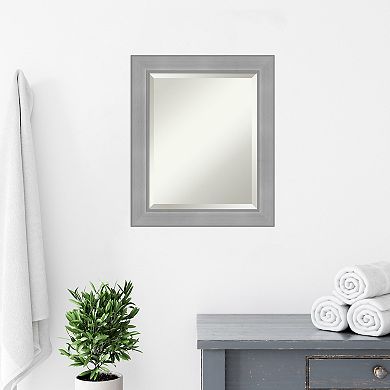 Amanti Art Vista Brushed Framed Bathroom Vanity Wall Mirror