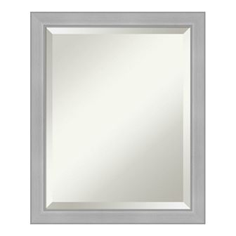 Amanti Art Brushed Vista Framed Bathroom Vanity Wall Mirror