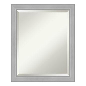 Amanti Art Brushed Vista Framed Bathroom Vanity Wall Mirror