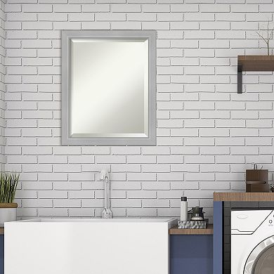 Amanti Art Brushed Vista Framed Bathroom Vanity Wall Mirror