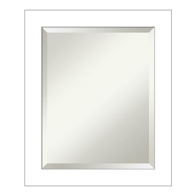 Amanti Art Wedge White Framed Bathroom Vanity Wall Mirror, 24X24