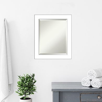 Amanti Art Wedge White Framed Bathroom Vanity Wall Mirror