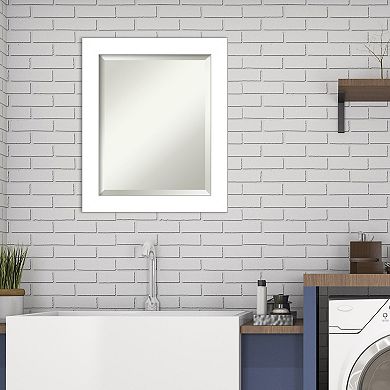 Amanti Art Wedge White Framed Bathroom Vanity Wall Mirror