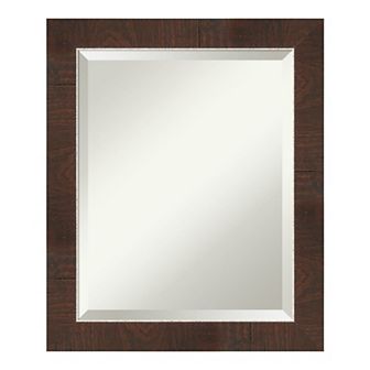 Amanti Art Wildwood Brown Framed Bathroom Vanity Wall Mirror