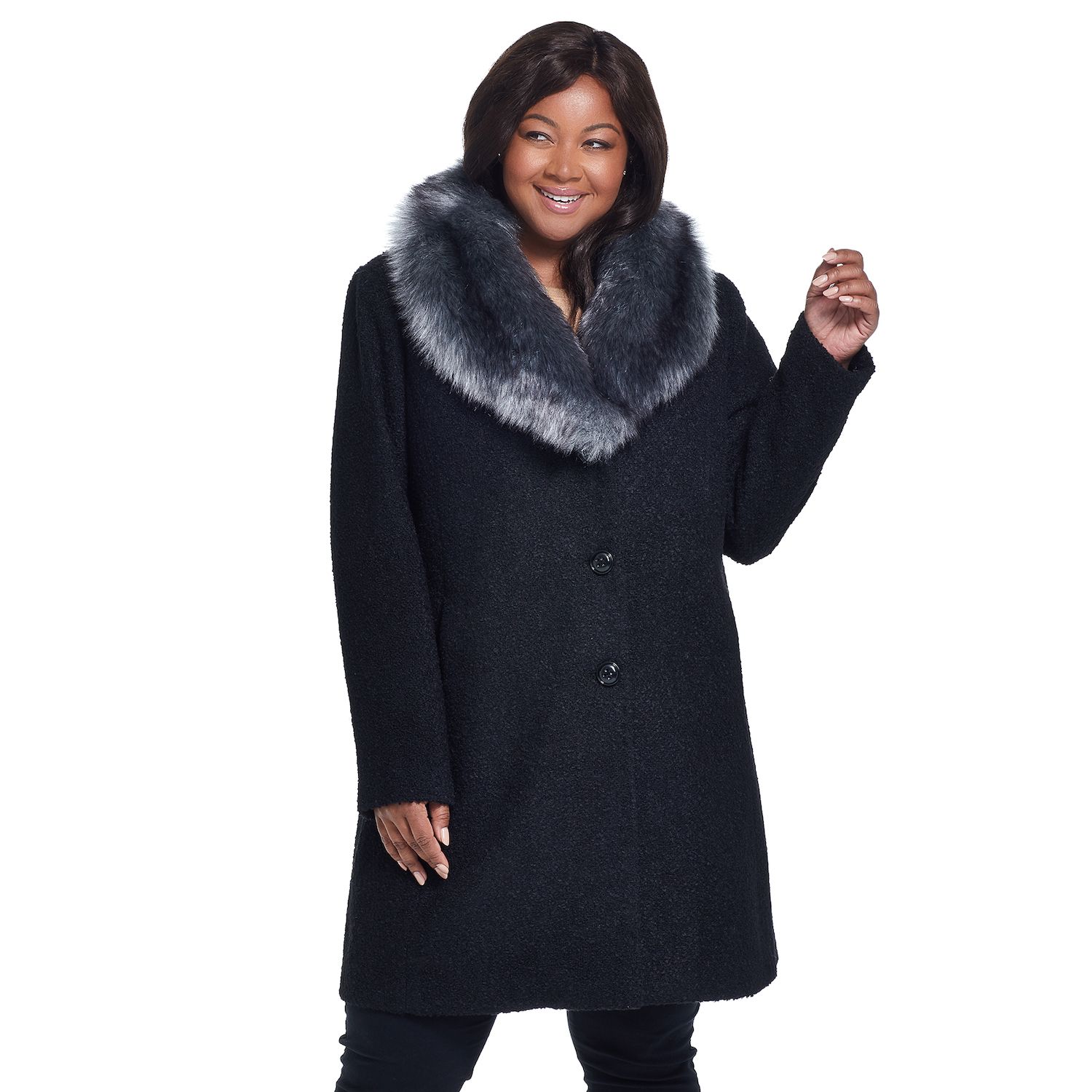 womens black swing coat