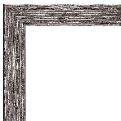 Amanti Art Pinstripe Plank Grey Narrow Full Length Over-The-Door Mirror
