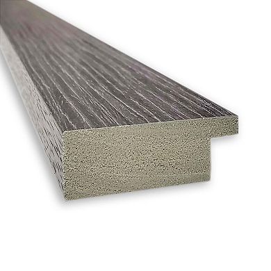 Amanti Art Pinstripe Plank Grey Narrow Full Length Over-The-Door Mirror