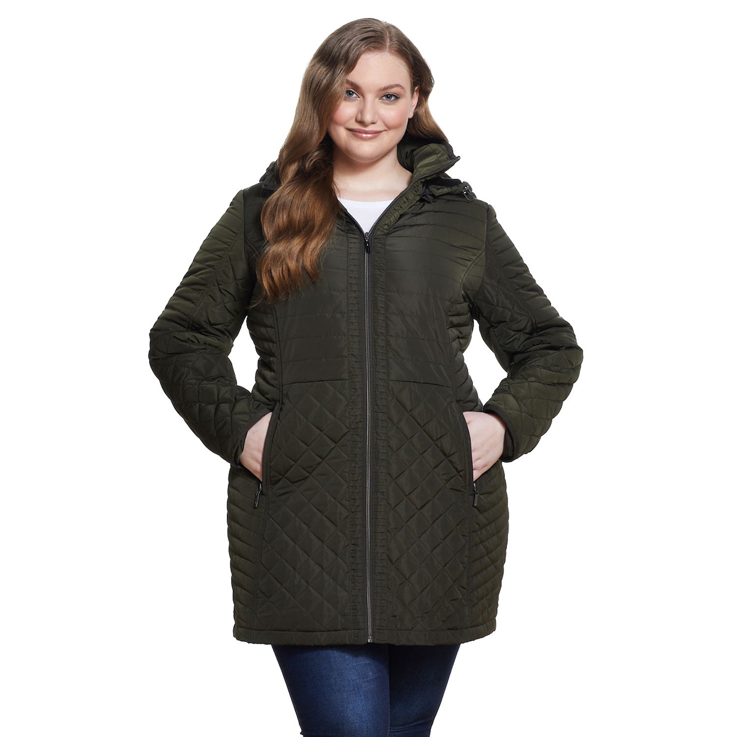 gallery quilted hooded jacket plus size