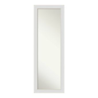 Amanti Art Flair Soft White Narrow Full Length Over-The-Door Mirror