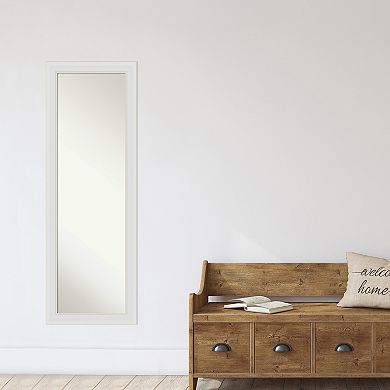 Amanti Art Flair Soft White Narrow Full Length Over-The-Door Mirror