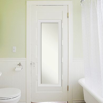 Amanti Art Flair Soft White Narrow Full Length Over-The-Door Mirror