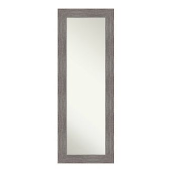 Amanti Art Pinstripe Plank Grey Full Length Over-The-Door Mirror