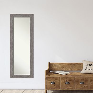 Amanti Art Pinstripe Plank Grey Full Length Over-The-Door Mirror