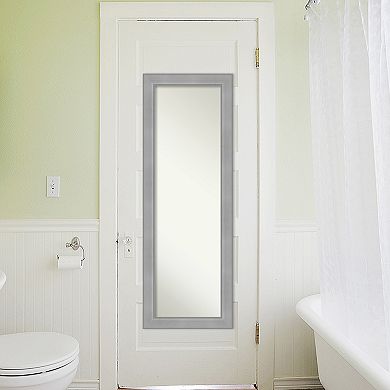 Amanti Art Vista Brushed Nickel Full Length Over-The-Door Mirror