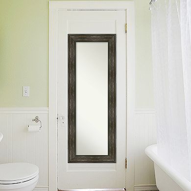 Amanti Art Rail Rustic Char Full Length Over-The-Door Mirror