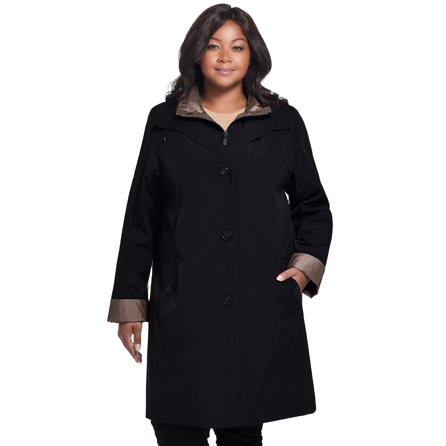 plus size hooded rain slicker