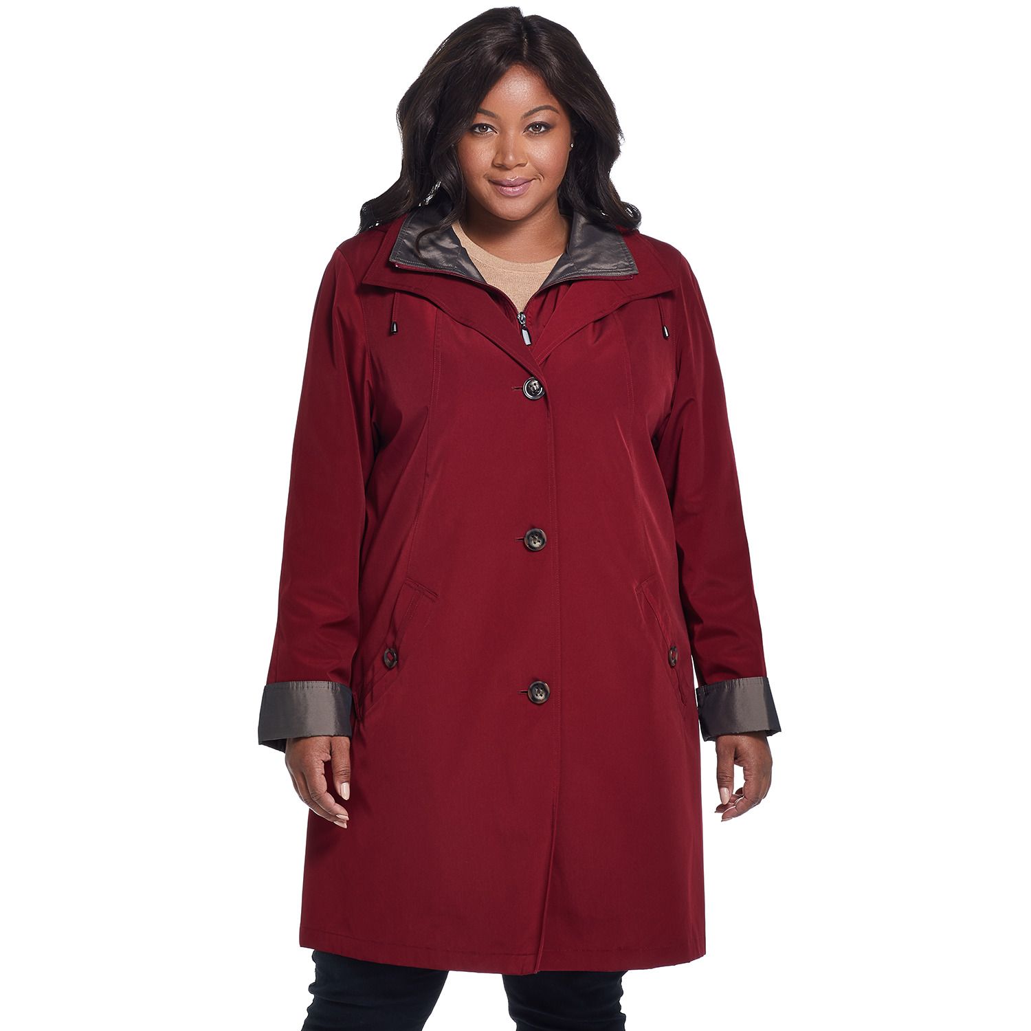 gallery raincoat with detachable hood