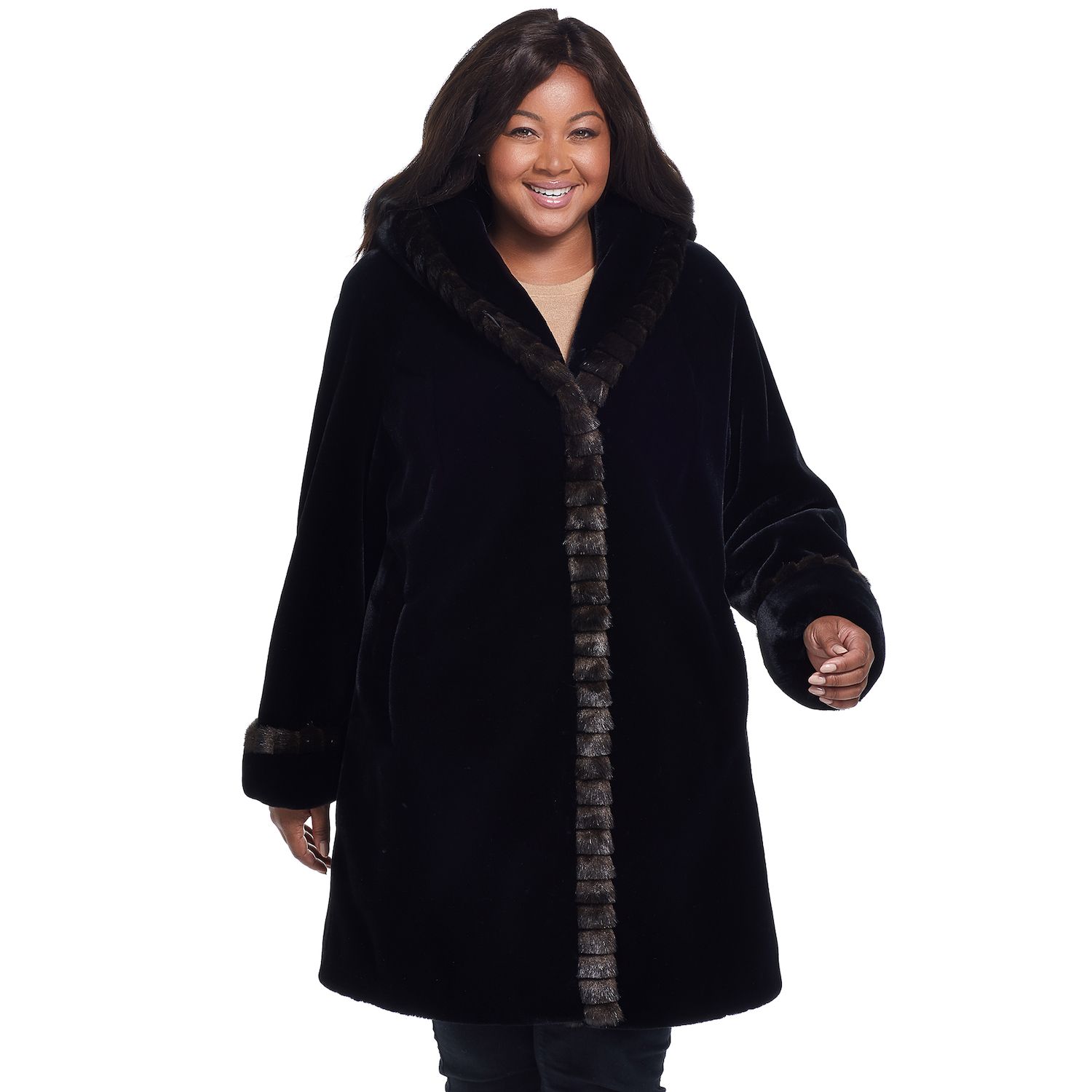 cheap plus size faux fur coats