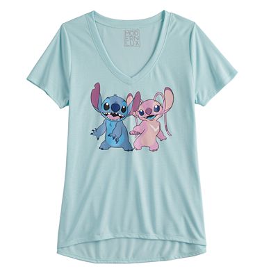 Disney's Stitch & Angel Juniors' V-Neck Graphic Tee