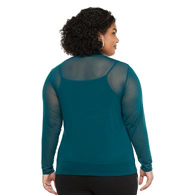 Plus Size EVRI™ Mesh Turtleneck Sweater