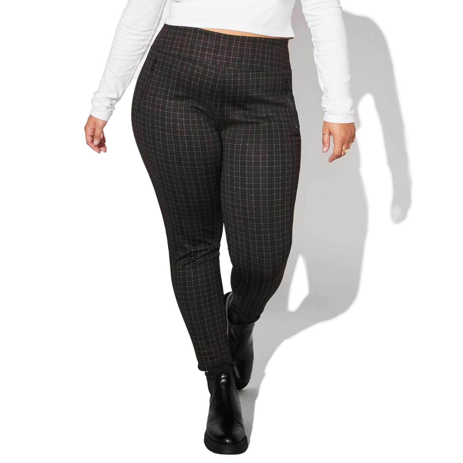 plaid ponte leggings