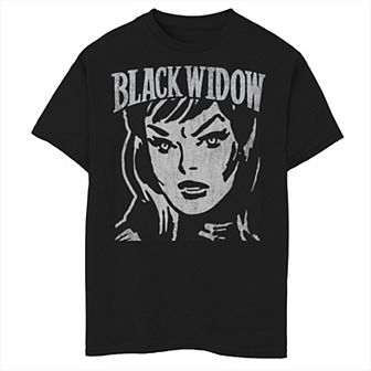 Boys 8-20 Marvel Black Widow Retro Vintage Portrait Graphic Tee