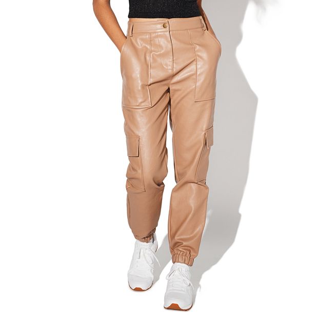 Juniors' Vylette™ Faux-Leather Jogger Pants