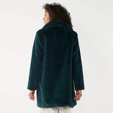 Women's Nine West Long Faux-Fur Jacket