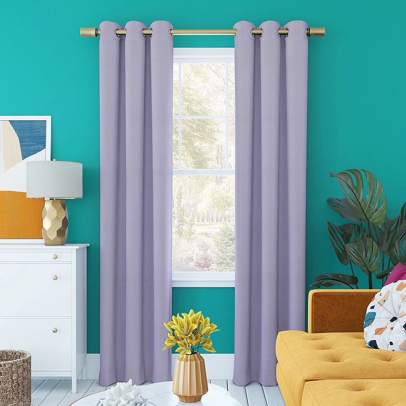 Sun Zero Harper Bright Vibes 100% Blackout Grommet Curtain Panel  40 x63   Lavender