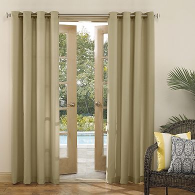 Sun Zero Sailor Indoor/Outdoor UV Protectant Room Darkening Grommet Window Curtain