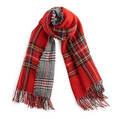 Women's Apt. 9® Reversible Tartan & Prince of Wales Blanket Wrap Scarf