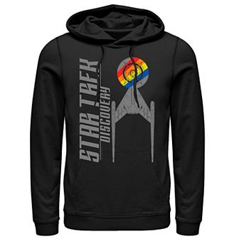 Men's Star Trek Discovery Rainbow Striped Ship Hoodie