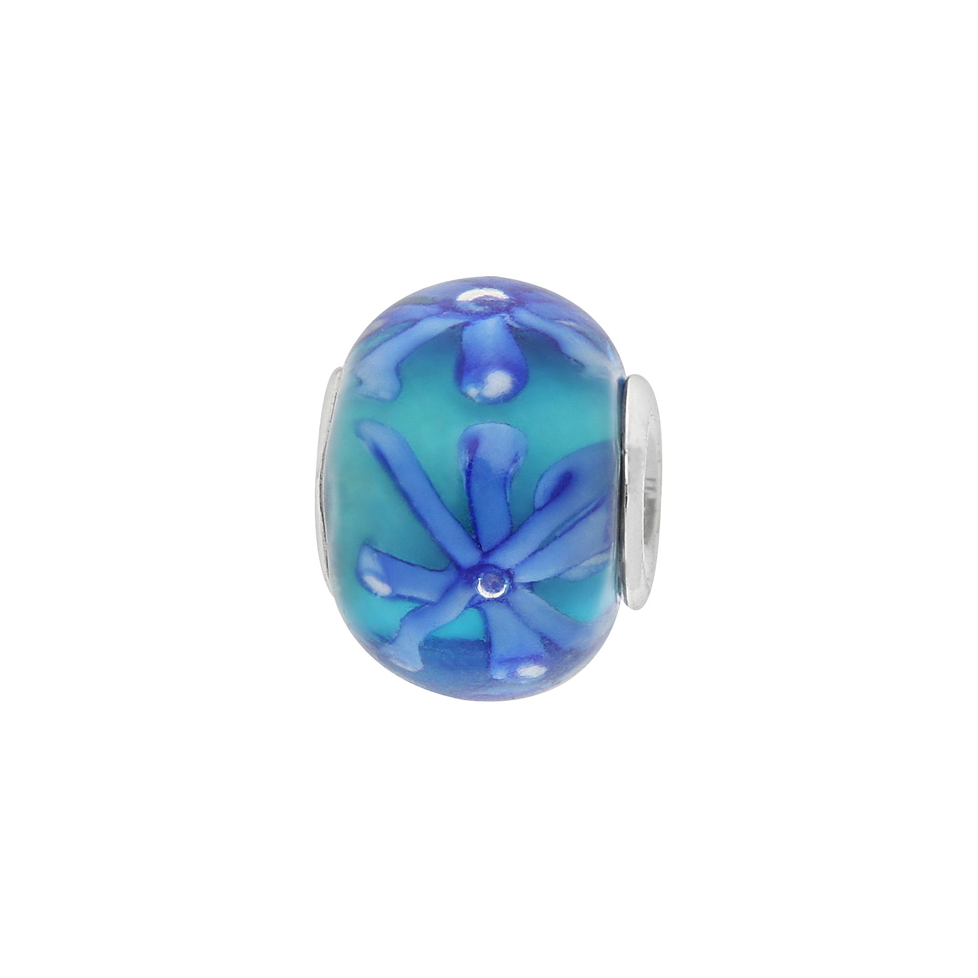 Individuality Beads Sterling Silver Glass Floral Bead, Womens, Assorted